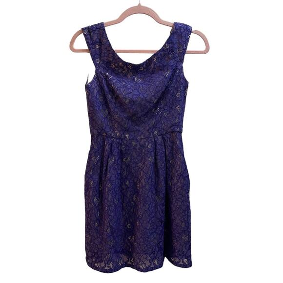 Shoshanna Purple Lace Sleeveless Dress - Picture 1 of 10
